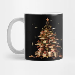 Merry Bookmas Books Christmas Tree Funny Reading Lover Christmas Mug